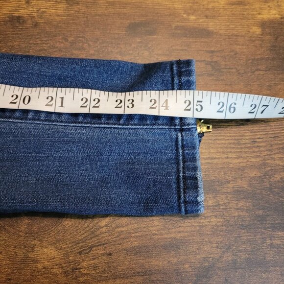 Flying Monkey Jeans Womens 26 Skinny Low Rise Ripped Zip Ankle Medium Dark Wash - Picture 10 of 12
